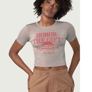 2/$32 💥🆕 Honor The Gift (HTG) Cropped Bone Graphic T-Shirt | XLarge | 2617